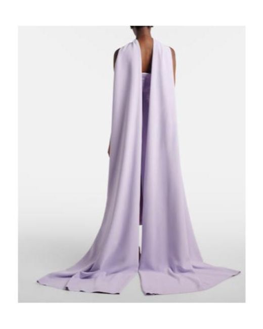 Solace London Purple Martine Scarf-Detail Cocktail Dress