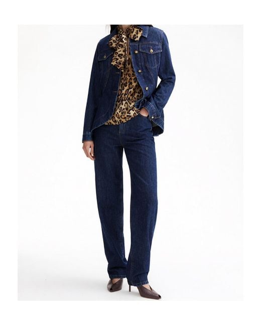 Marella Blue Button-Front Denim Jacket