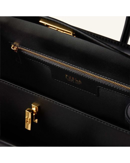 Furla Black Turn-Lock Shoulder Bag