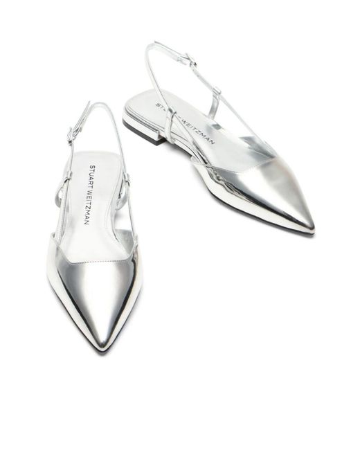 Stuart Weitzman White Vinnie Slingback