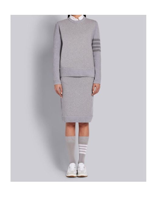 Thom Browne Gray Tonal 4-Bar Loopback Sweatshirt