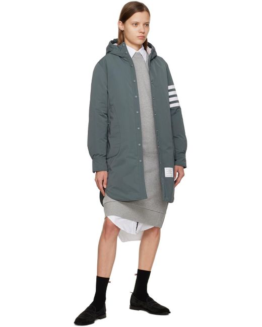 Thom Browne Gray 4-Bar Sleeve Sweatshirt Dress
