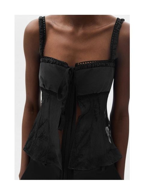 Ann Demeulemeester Black Gila Balconette Top With Panels