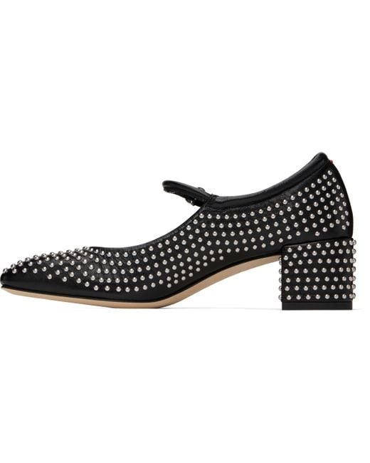 Aeyde Black A-Line Mini Studded Mary Jane Heels