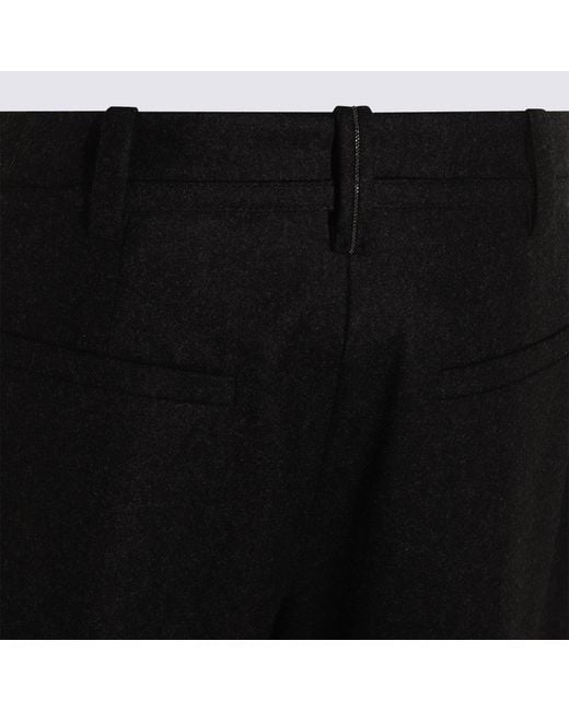 Brunello Cucinelli Black Straight-Leg Cropped Pants