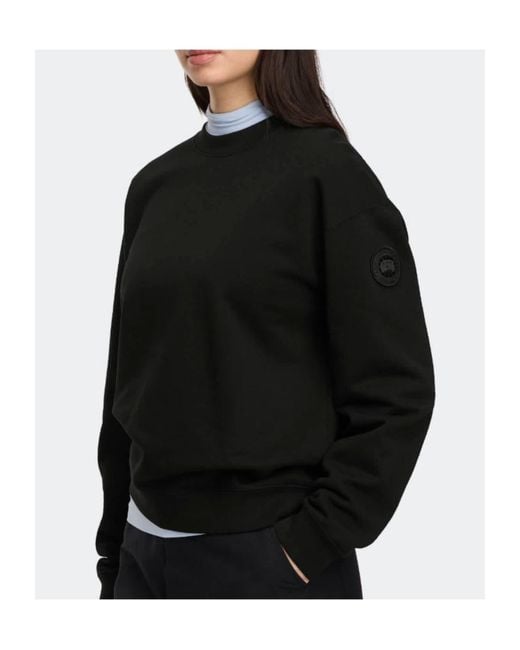 Canada Goose Black Wander Crew Tonal Label
