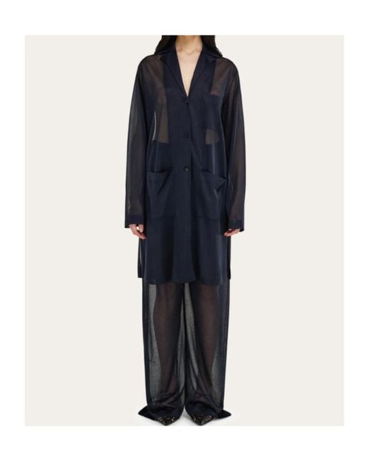 Ferragamo Blue Jersey Duster