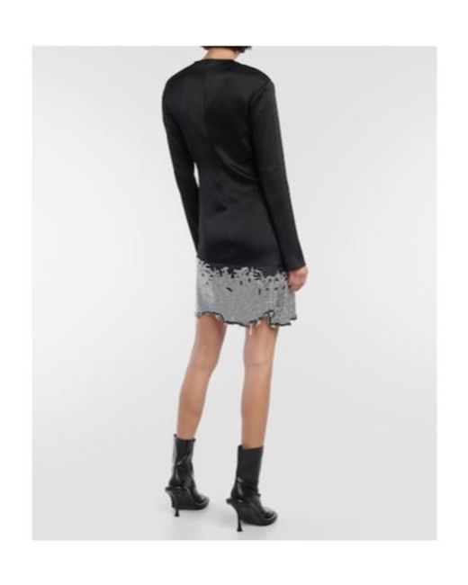 J.W. Anderson Black Deconstructed Satin Minidress