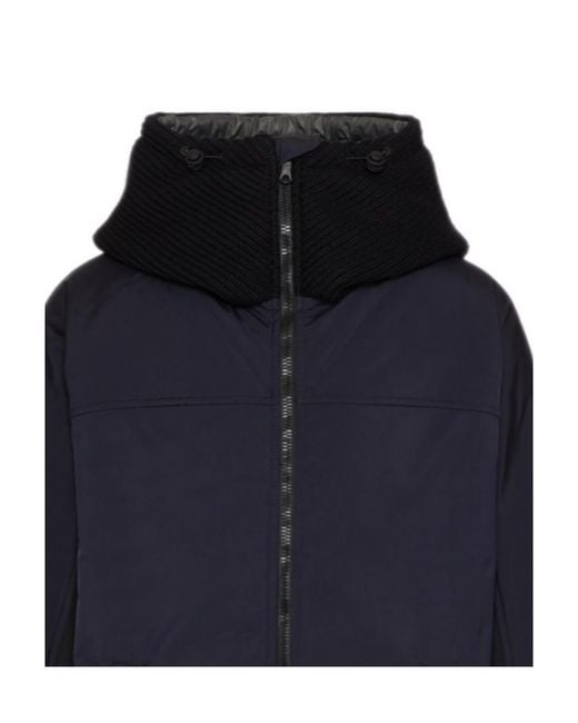 Valentino Blue Contrast Hooded Jacket for men