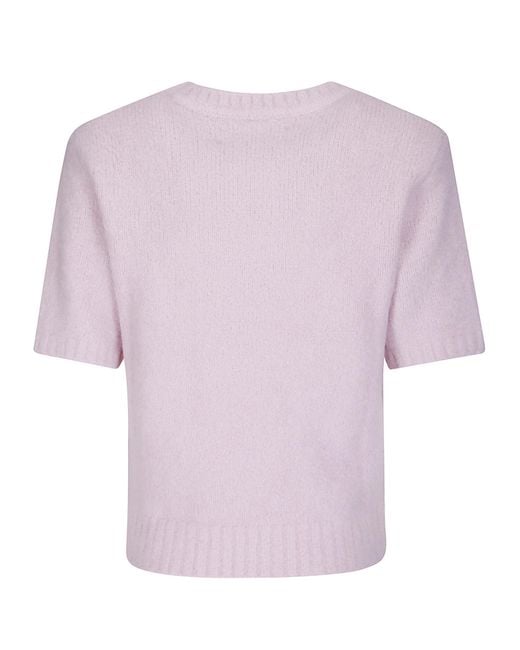 Samsøe & Samsøe Pink Short-Sleeved Knit Top
