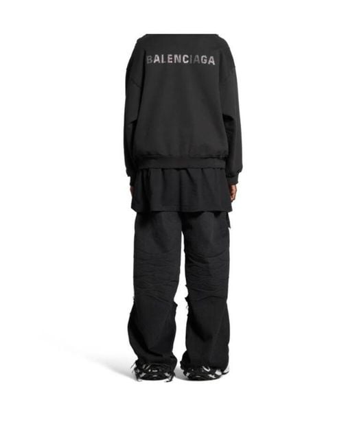 Balenciaga Black Logo Printed Hoodie
