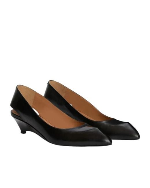 Jil Sander Black Slingback Kitten Heeled Pumps