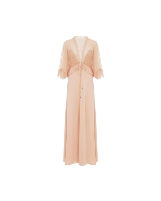 Chloé White Chloé V-Neck Maxi Dress