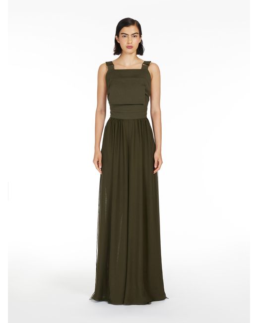 Max Mara Green Argenta Panelled Jumpsuit