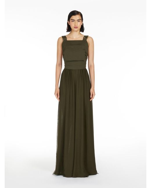 Max Mara Green Argenta Panelled Jumpsuit