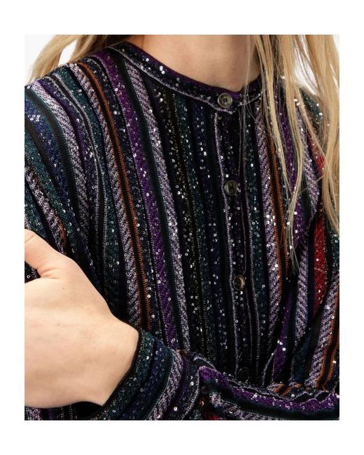 Missoni Black Sequin-Striped Blouse