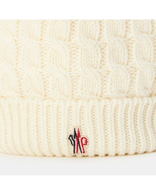 Moncler White Bobl Knit Hat