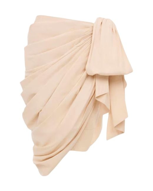 Chloé Natural Chloé Draped Tie-Detail Skirt