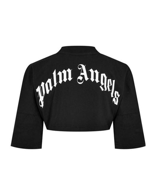 Palm Angels Black Logo Crop T-Shirt