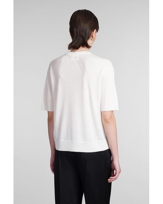 Jil Sander White Crewneck Knitted T-Shirt