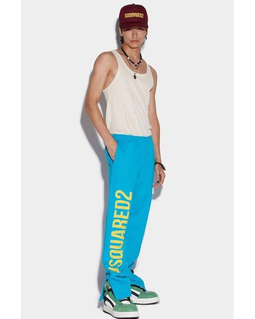 DSquared² Blue Logo-Print Track Pants for men