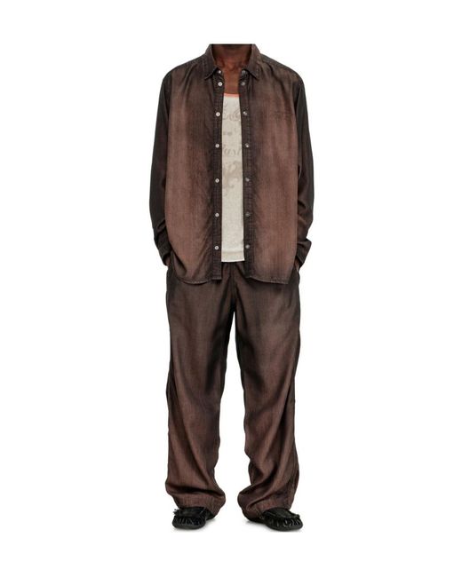 DIESEL Brown D-Simply-S16 Ombre-Effect Denim Shirt for men