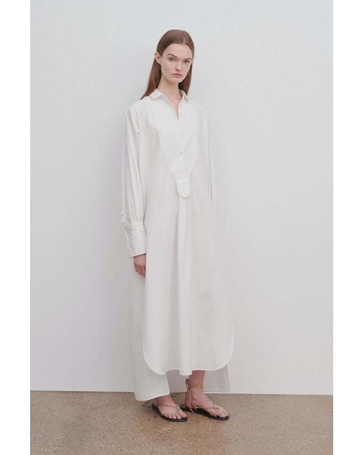 The Row White Cosette Button-Down Dress