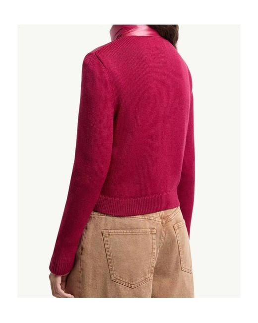Moncler Red Padded Zip-Up Cardigan