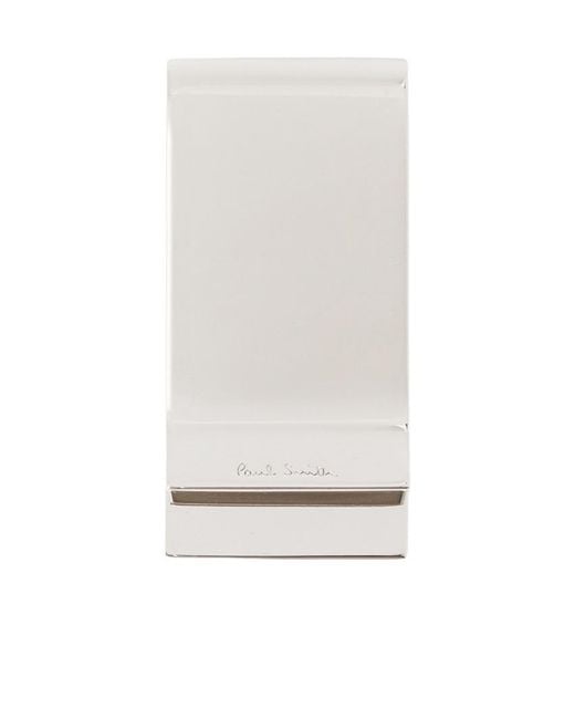 Paul Smith White Striped Logo Embossed Wallet for men