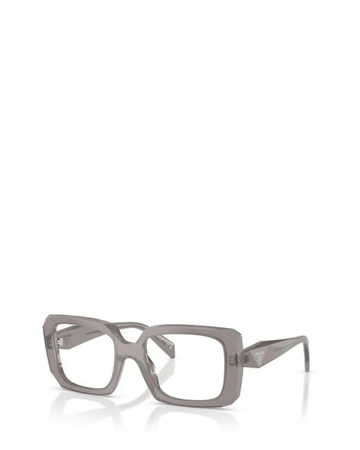 Prada White Eyewear Rectangular Frame Glasses