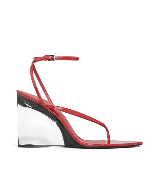Alaïa Red Flip-Flops Wedge Sandals