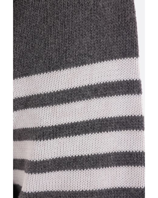 Thom Browne Gray Bar Striped Knit Cardigan for men