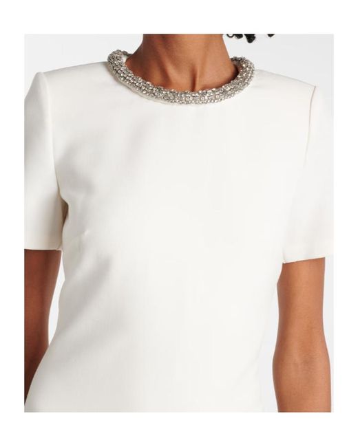 Roland Mouret White Embellished Crêpe Gown