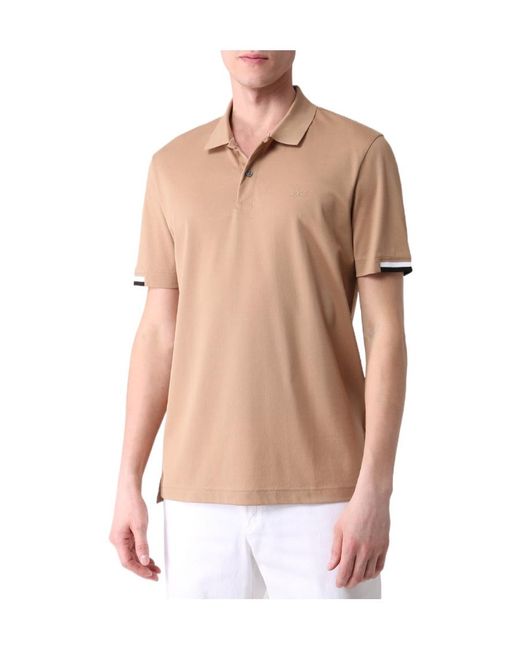 Boss Natural Stripe-Trimmed Polo Shirt for men
