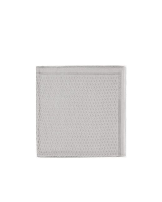 Emporio Armani Gray Monogram Frayed Scarf