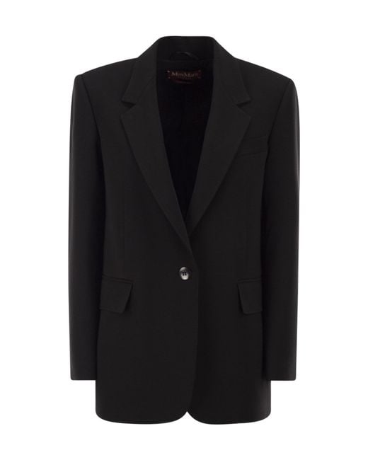Max Mara Black Studio Bosco Single-Breasted Cady Blazer