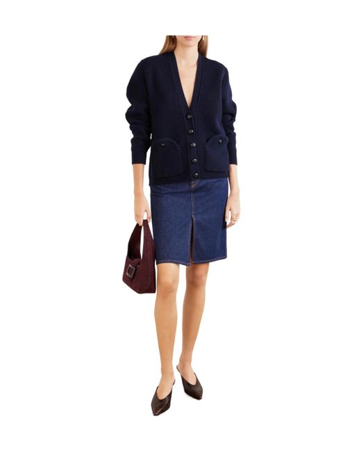 Blazé Milano Blue V-Neck Knit Cardigan