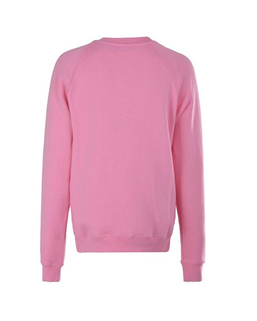 MSGM Pink Large Logo Logo Printed Sweater