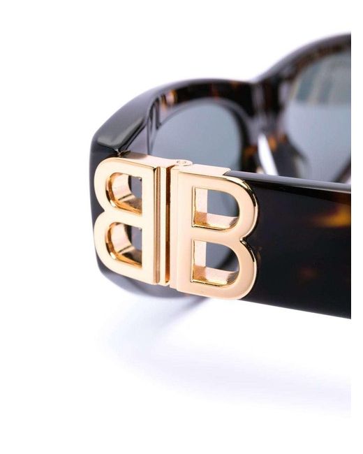 Balenciaga White Eyewear Rectangular Frame Sunglasses