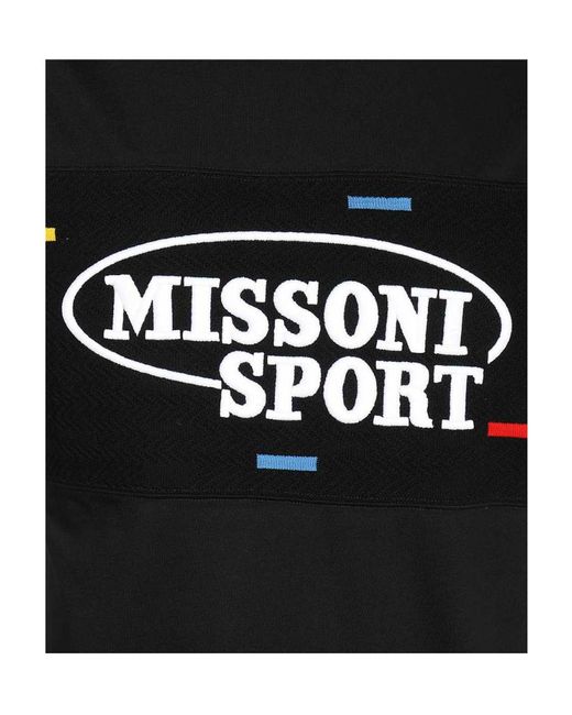 Missoni Black Logo Printed Crewneck T-Shirt for men
