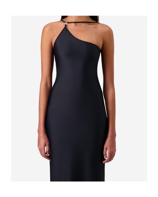 Coperni Blue C-Logo One-Shoulder Midi Dress