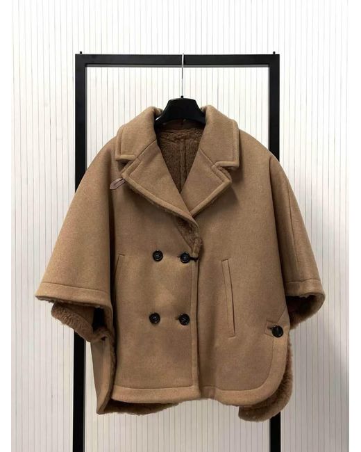 Max Mara Natural Reversible Teddy Bear Cape