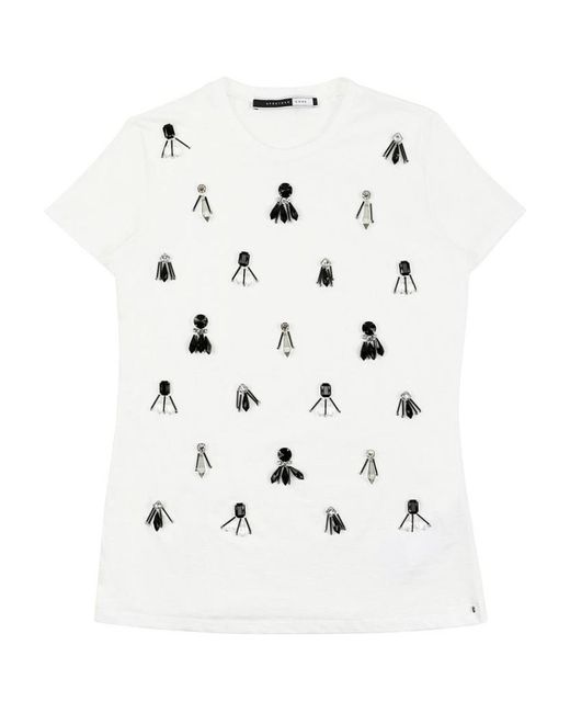 Sportmax White T-Shirt With Round Neck And Short Sleeves