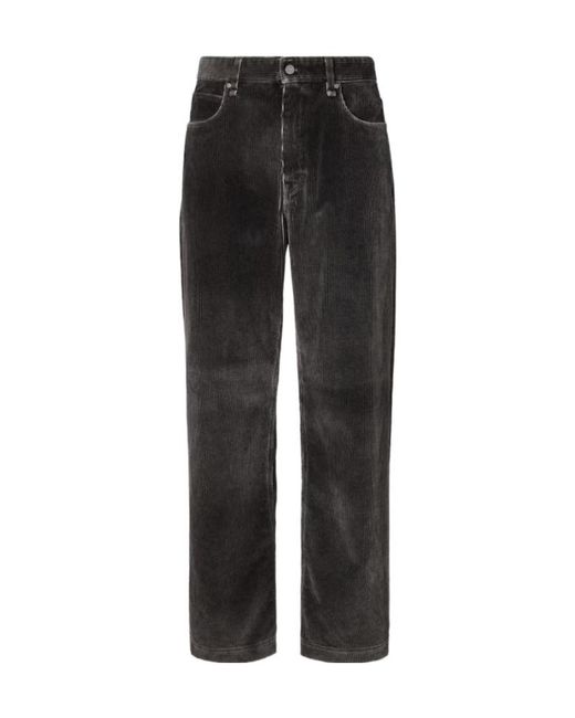 Fendi Black Straight-Leg Corduroy Long Jeans for men