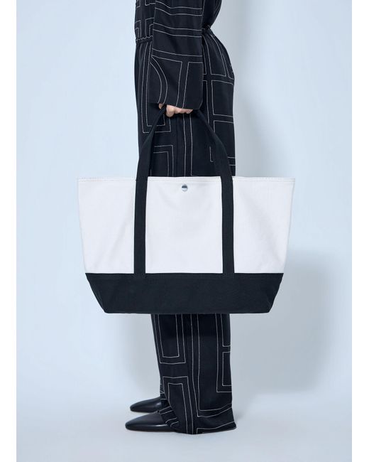 Totême Black Contrast-Trim Beach Tote Bag