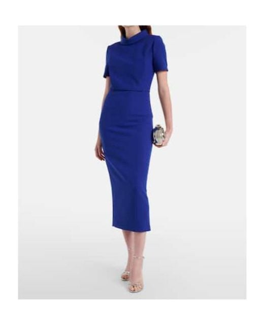 Roland Mouret Blue Crêpe Midi Dress
