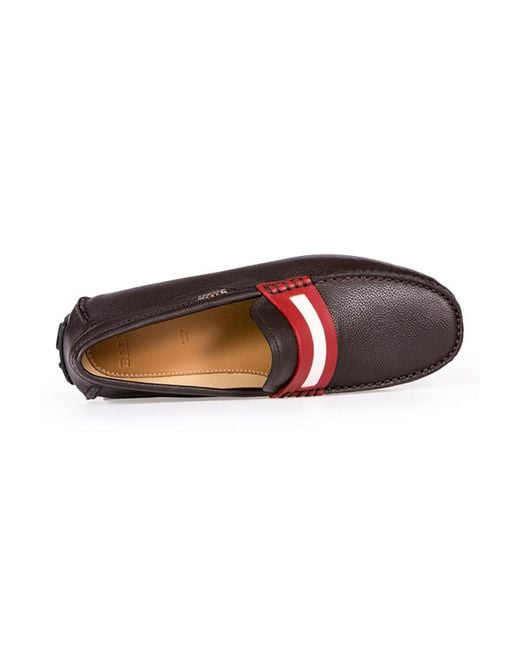 Bally Red Logo Details Business Casual Shoes for men