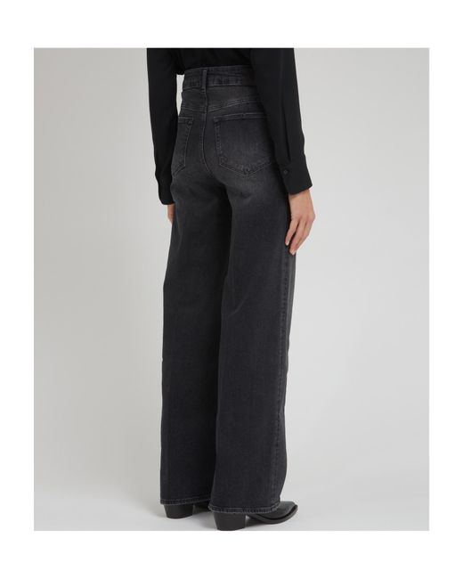 PAIGE Gray Wide Leg Jeans