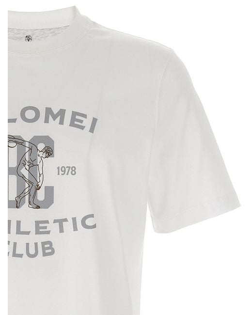 Brunello Cucinelli White Printed T-Shirt for men