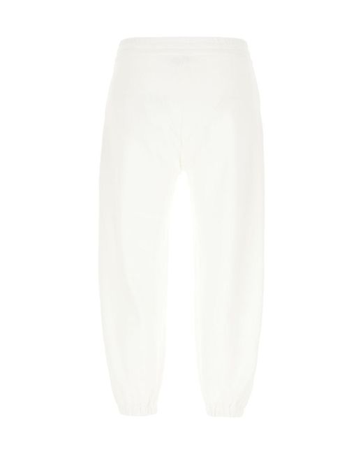 McQueen White Skull Embroidered Tapered Sweatpants